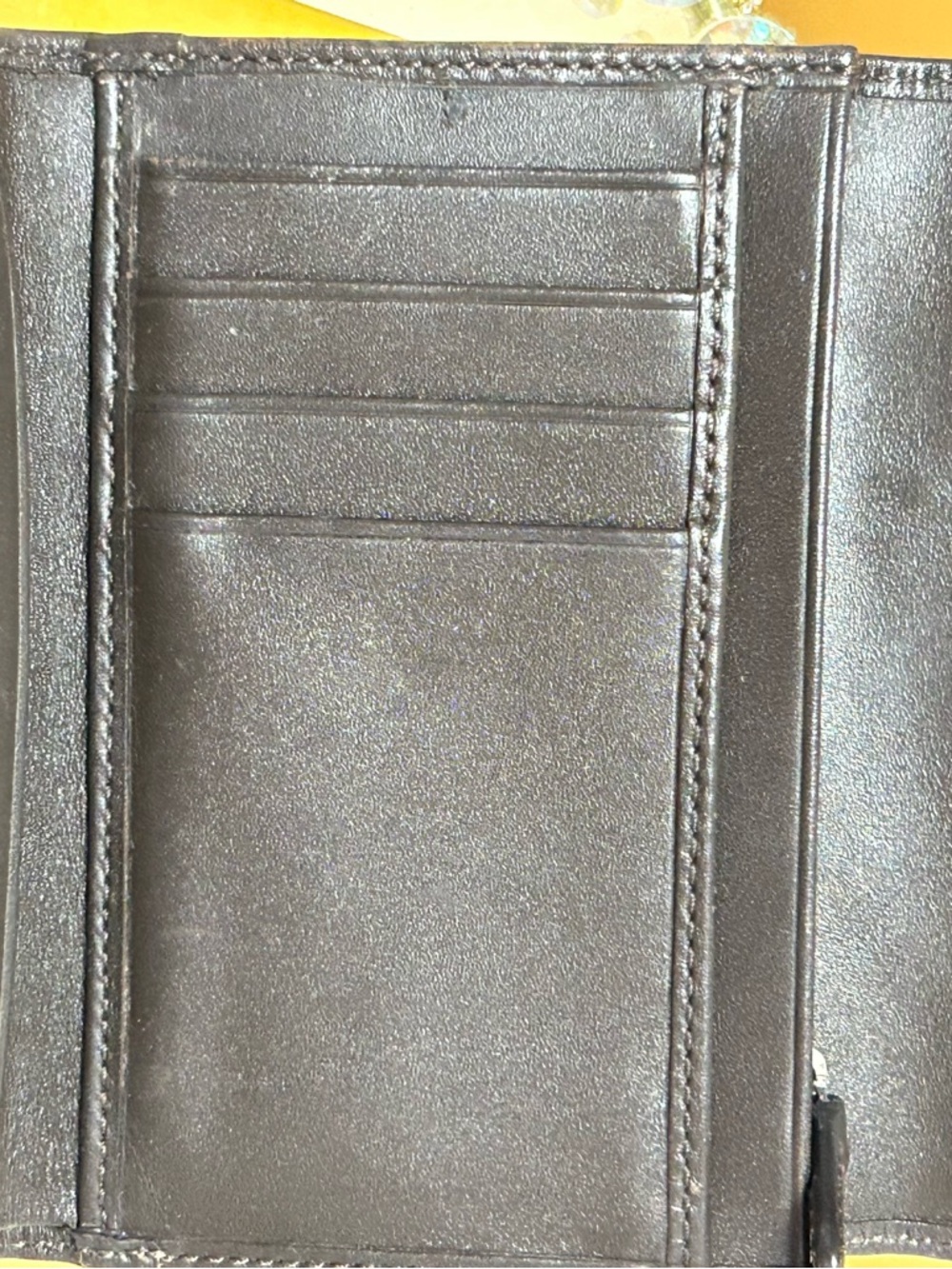 Coach Signature Jacquard Trifold Wallet with Leather Trim Approx. 5.5 x 4” - Picture 16 of 16